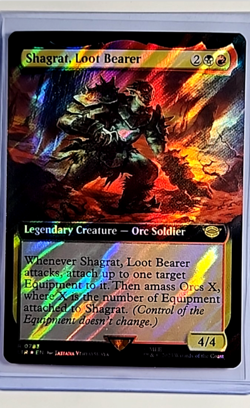 2023 MTG Magic the Gathering LOTR Extended Art Surge Foil Shagrat, Loot Bearer - Image 1