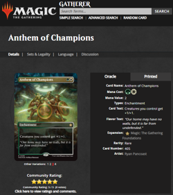MTG Magic the Gathering Foundations Borderless Mana Foil 405 Anthem of Champions - Image 3