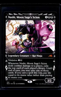 2022 MTG Magic The Gathering NEO Neon Dynasty Showcase Nashi Moon Sages Scion - Image 1