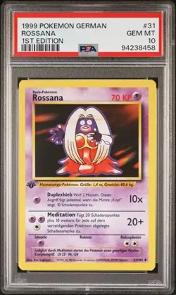 PSA 10 ROSSANA JYNX 31 1ST EDITION BASE SET GERMAN 1999 POKEMON GEM MINT - Image 1