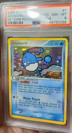 2004 Pokemon Azumarill Reverse Fol EX Team Rocket Returns. PSA 8 - Image 3