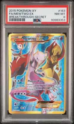 Pokemon Mewtwo EX #163/162 Secret Full Art XY Breakthrough NM-MT PSA 8 - Image 2