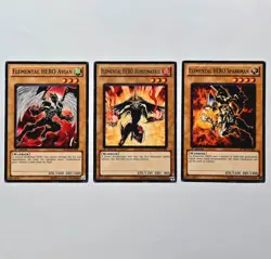 Yugioh! Elemental Hero Sparkman/ Avian/ Burstinatrix RYMP Common/ Short Print LP - Image 1