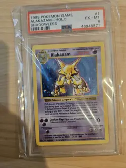 SHADOWLESS Alakazam 1/102 Base Set Holo - Vintage - Pokemon TCG Card PSA 6 - Image 1