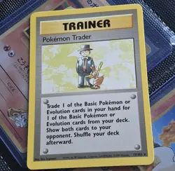 Rare Vintage Pokemon TCG Pokemon Trader Trainer Card 077/102 Base Set Wotc - Image 1