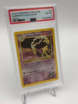 2000 POKEMON GYM CHALLENGE Card SABRINA'S ALAKAZAM - HOLO #16/132 graded PSA 6 - Image 1