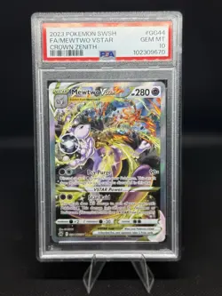 Pokemon Card FA 2023 Mewtwo VSTAR GG44/GG70 Crown Zenith Alternate Art - Image 1