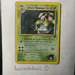 Erika's Venusaur 4/132 Gym Challenge Holo Pokemon Card HP - Image 1
