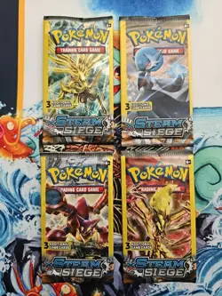 Pokemon XY Steam Siege 3 Card Mini Booster Packs Complete Art Set Lot of 4 - Image 1