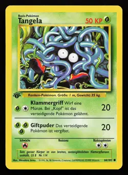 Tangela 66/102 Common 1st Edition GERMAN Base Set Pokemon Card - Image 1