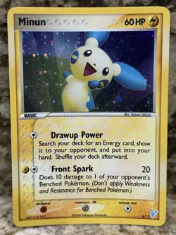 Minun 6/12 EX Trainer Deck Kit Holo 2006 Vintage Pokemon TCG Card - Image 1