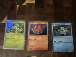 Bulbasaur 046 Charmander 047 Squirtle 048 151 Promo Card Cosmos Holo NM Pokemon - Image 1