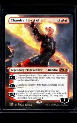2020 MTG Magic The Gathering M21 Core Set 2021 Borderless Chandra Heart of Fire - Image 1