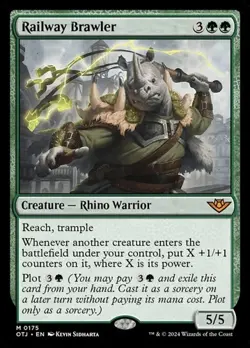 Railway Brawler - Foil OTJ NM MTG - Image 1