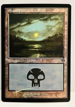 Swamp (444) (Retro Frame) - FOIL-MTG-Commander Masters-NM - Image 1