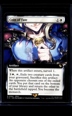 Magic The Gathering FIC Final Fantasy Commander Extended Art #104 Coin of Fate - Image 1