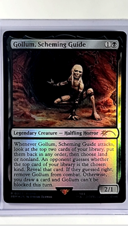 MTG Magic the Gathering LOTR Lord of the Rings Foil Promo Gollum Scheming Guide - Image 1