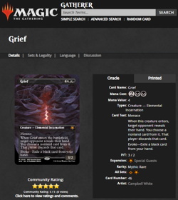2024 MTG Magic The Gathering SPG Special Guests Borderless Foil #46 Grief Mythic - Image 3