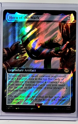 Magic The Gathering Lord of the Rings Extended Art Surge Foil #789 Horn of Mark - Image 1