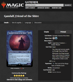 MTG Magic the Gathering Lord of the Rings Surge Foil Gandalf Friend of the Shire - Image 3