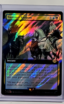 Magic The Gathering Lord of the Rings Extended Art Surge Foil 782 Saurons Ransom - Image 1