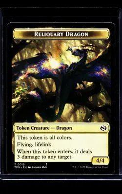 MTG Magic The Gathering Tarkir Dragonstorm Double Sided Token Reliquary Dragon - Image 1