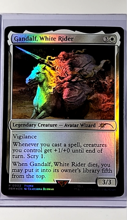 MTG Magic The Gathering LOTR Unique and Misc Promo Foil #2 Gandalf White Rider - Image 1