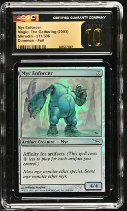 MYR ENFORCER Mirrodin Foil C CGC Pristine 10 MTG [Nostalgium] - Image 1