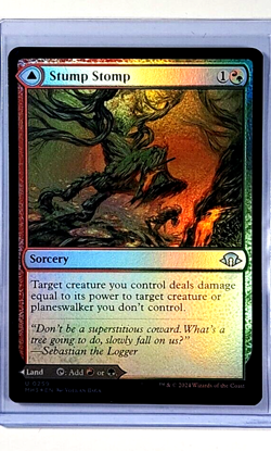 MTG Magic the Gathering Modern Horizons 3 Foil Stump Stomp / Burnwillow Clearing - Image 2