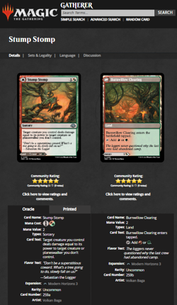 MTG Magic the Gathering Modern Horizons 3 Foil Stump Stomp / Burnwillow Clearing - Image 3