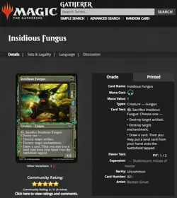 2024 MTG Magic the Gathering Duskmourn House of Horrors Foil Insidious Fungus - Image 3