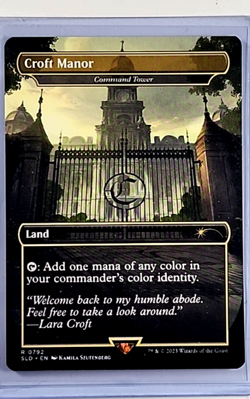 2023 MTG Magic the Gathering Secret Lair Borderless Tomb Raider Lara Croft Manor - Image 1