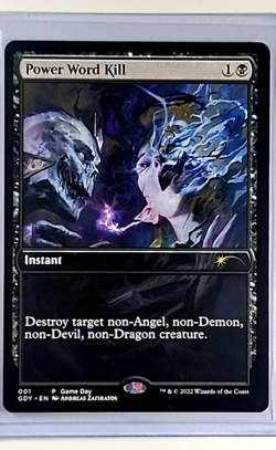 2022 MTG Magic the Gathering Game Day Promo #1 Power Word Kill - Image 1