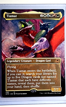 2021 MTG Magic the Gathering DnD AFR Forgotten Realms Borderless #298 Tiamat - Image 1