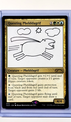 2021 MTG Magic the Gathering Secret Drop Lair Sketch #672 Questing Phelddagrif - Image 1