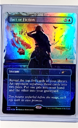 2021 MTG Magic the Gathering SLD Secret Lair Borderless Foil 333 Fact or Fiction - Image 1