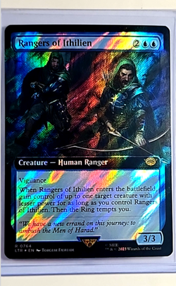 2023 MTG Magic the Gathering LOTR Extended Art Surge Foil Rangers of Ithilien - Image 1