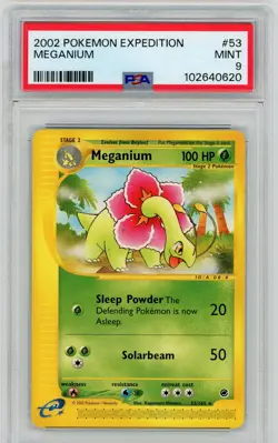 PSA 9 MINT Meganium 54/165 Non Holo Rare Pokemon Expedition - Image 1