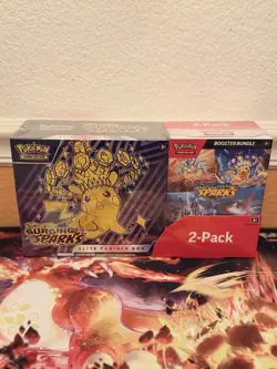 Pokemon Surging Sparks ETB & Booster Bundle | Costco 2-pack | Factory Sealed - Image 1
