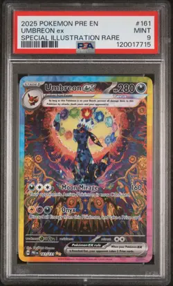 2025 POKEMON PRE EN-PRISMATIC EVOLUTIONS #161 UMBREON EX PSA 9 - Image 1