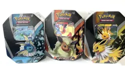 Pokemon TCG: Eevee Evolutions Tin (Set Of 3) Jolteon/Vaporeon/Flareon - Image 1