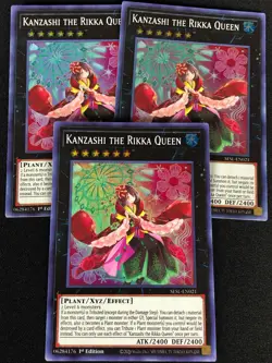 YUGIOH KANZASHI THE RIKKA QUEEN SESL-EN021 1ST SUPER X3 (NM) - Image 1