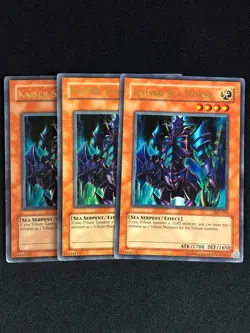 YUGIOH KAISER SEA HORSE SKE-015 ULTRA PLAYED/EDGE WEAR X3 - Image 1