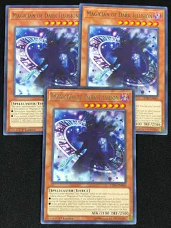 YUGIOH MAGICIAN OF DARK ILUUSION LED6-EN006 1ST RARE X3(NM) - Image 1