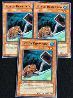 YUGIOH POISON DRAW FROG CRV-EN028 1ST COMMON X3 (NM) - Image 1