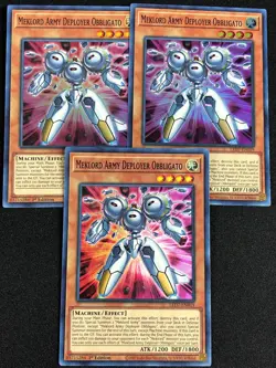 YUGIOH MEKLORD ARMY DEPLOYER OBBLIGATO LED7-EN019 1ST SUPER X3 NM - Image 1