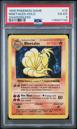 PSA 4 Ninetales 12/102 Holo Shadowless Base Set Pokemon Card - Image 1