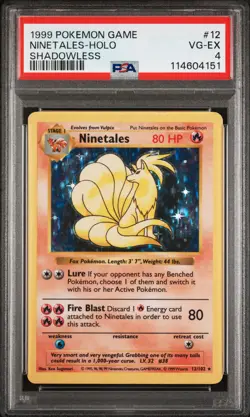 PSA 4 Ninetales 12/102 Holo Shadowless Base Set Pokemon Card - Image 1
