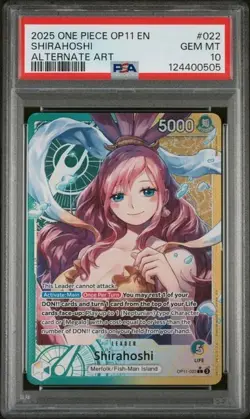PSA 10 Gem Mint Shirahoshi OP11-022 L Alt A Fist of Divine Speed One Piece Card - Image 1