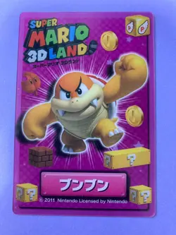 Super Mario 3D Land Trading Clear Card BOOM BOOM 2011 Nintendo Japanese F/S - Image 2